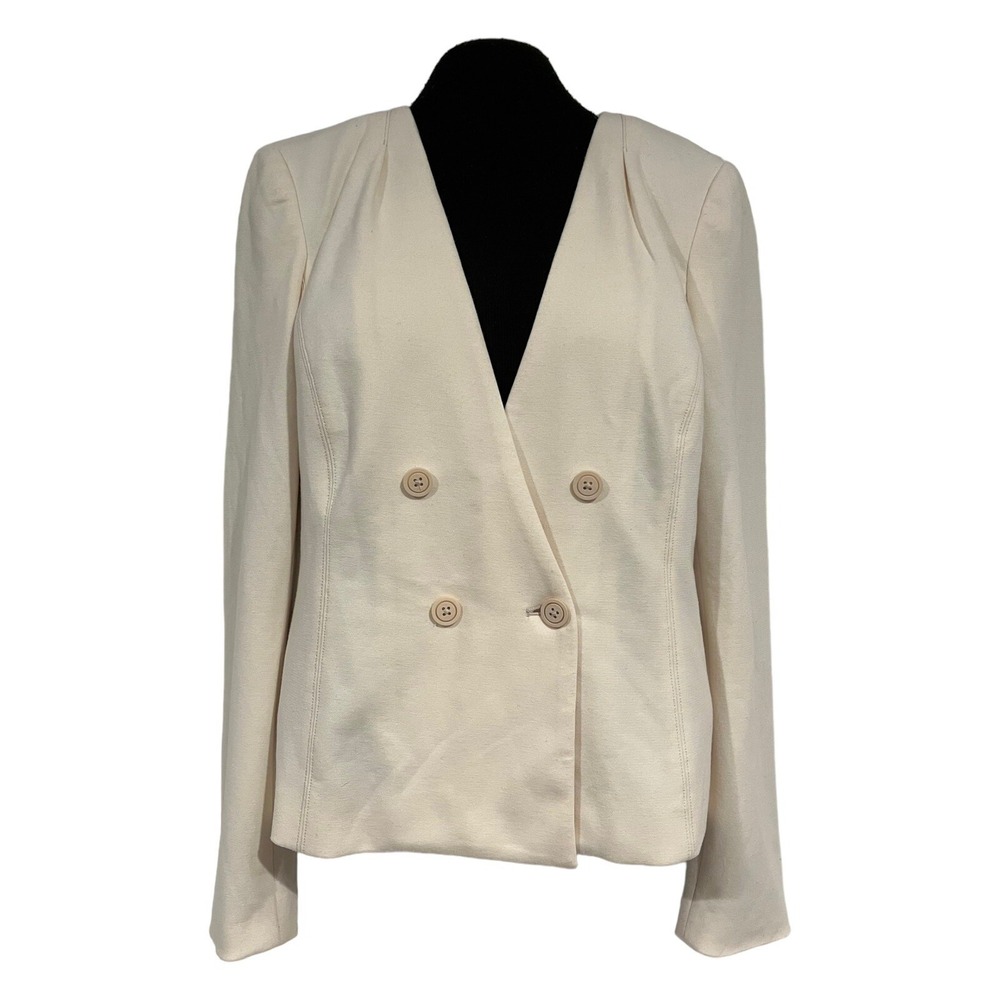 A By Anthropologie Women's Blazer Jacket Off White Long Sleeve‎ US 4 ECU